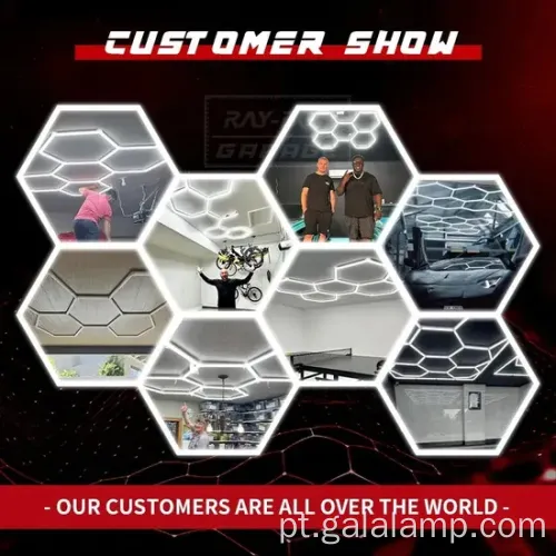 Sistema de grade de iluminação de garagem LED hexagonal